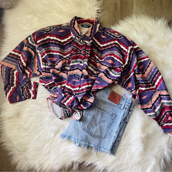 Roper Aztec Print Button Down Shirt - Picture 2 of 5